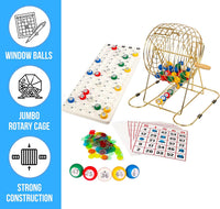 Regal Games Deluxe Bingo Game Set with Cage, Board, Balls - Professional Gold 18 Card - image 3