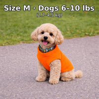 Orange dog fleece vest with built-in leash ring, size medium - view 2