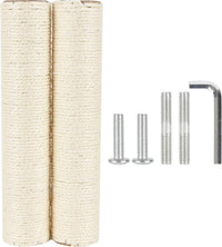 7.4cm 2.91in Diameter Cat Tree Scratching Post Replacement Sisal Pole - 13.78in/35cm / M10*2posts