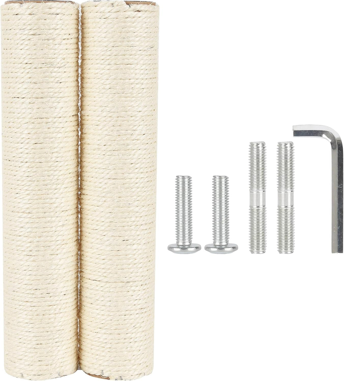 7.4cm 2.91in Diameter Cat Tree Scratching Post Replacement Sisal Pole - 13.78in/35cm / M10*2posts