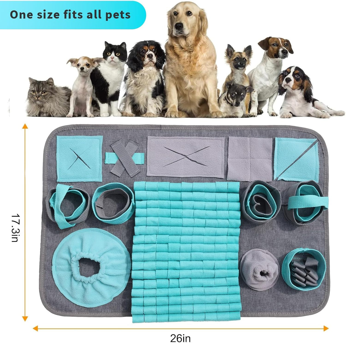 Snuffle mat for Dogs Iteractive Dog Puzzle Toy Used for Training - blue - image 2