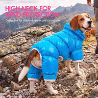 Dog Coat Waterproof Dog Jacket Fullbody Dogs Winter Coat Snowsuit – Essentials for Dogs - Lake Blue / XX-Large - image 4