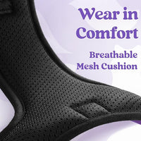 rabbitgoo Dog Harness Medium Sized, No Pull Pet Harness with 3 Buckles, Adjustable Soft Padded Vest with Control Handle, Walking Reflective Pet Vest for Medium Dogs, Purple, M