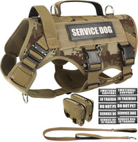 WINSEE Tactical Dog Harness with Dog Leash - Large / Camo Desert