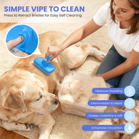 Self Cleaning Shedding Brush, Cats, and Puppies - Blue-Grey - image 4