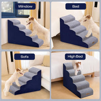 Miorun Dog Stairs for High Beds - White-navy / 5.0 / Stairs 24.5"H - image 4