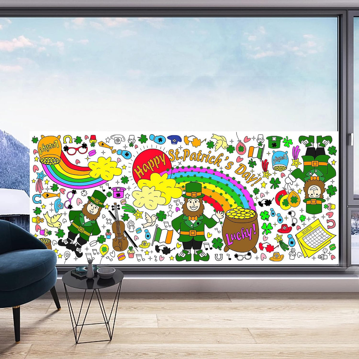 OHOME Halloween Giant Coloring Poster/Tablecloth-Halloween Crafts - St. Patricks Day - image 3