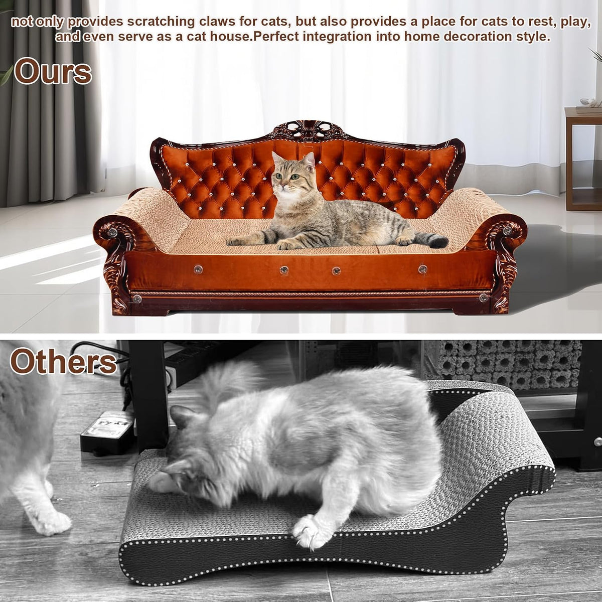 Sofa Shaped Cat Scratching Couch - 27.6" L x 12.4" W x 11.8" H - image 4