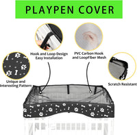 2 Pack Dog Playpen Cover and Bottom Pad Fits for 36 Inch 4 Panels Pet - Black - image 4