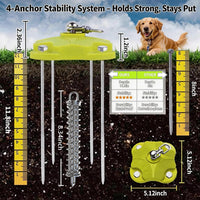 Heavy Duty Dog Tie Out Stake with 2x20FT Cables for Outdoor - Stake+Spring + 30ft Cable/250lbs - image 2