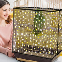 Bird Cage Seed Catcher, Large Bird Cage Cover - Black, Daisy Design - image 2