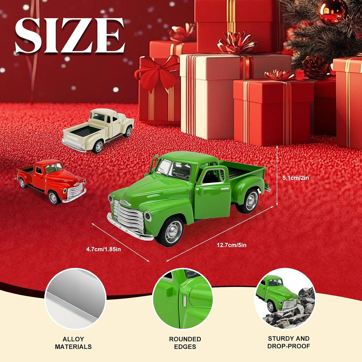 Little Blue Truck Toy,1:32 Pull Back Cars Toy for Kids Boys Girls – Fun for Kids & Family - Green - image 3