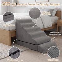 Dog Stairs for High Beds 30-36" H 6-Step Pet Stairs for Large Dogs – Essentials for Dogs - Gray - image 4