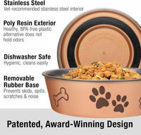 Loving Pets Bella Dog Bowls, Stainless Steel Dog & Cat Bowls - Champagne / Large (35-65lbs) - image 2