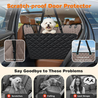 URPOWER 4 in 1 Dog Car Seat Cover for Back Seat - Khaki / X-Large - image 3