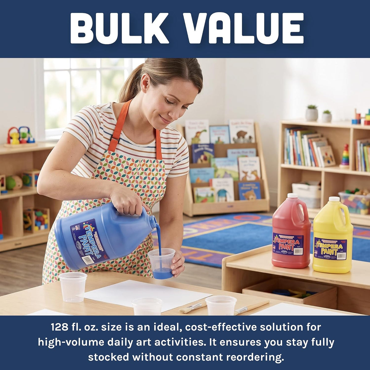 Constructive Playthings washable tempera paint for kids, 128 fl oz bottle - view 11