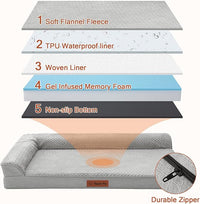 Orthopedic Dog Bed Medium Size Dog, 3 Inch Memory Foam Pet Bed for Small and Medium Dogs, Washable Removable Cover, Nonskid Bottom, Waterproof, 30x20 Inches S Light Grey