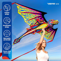 SGftre Complete Kite with Handle, Line & Accessories - 1 / Red Pterosaur - image 4