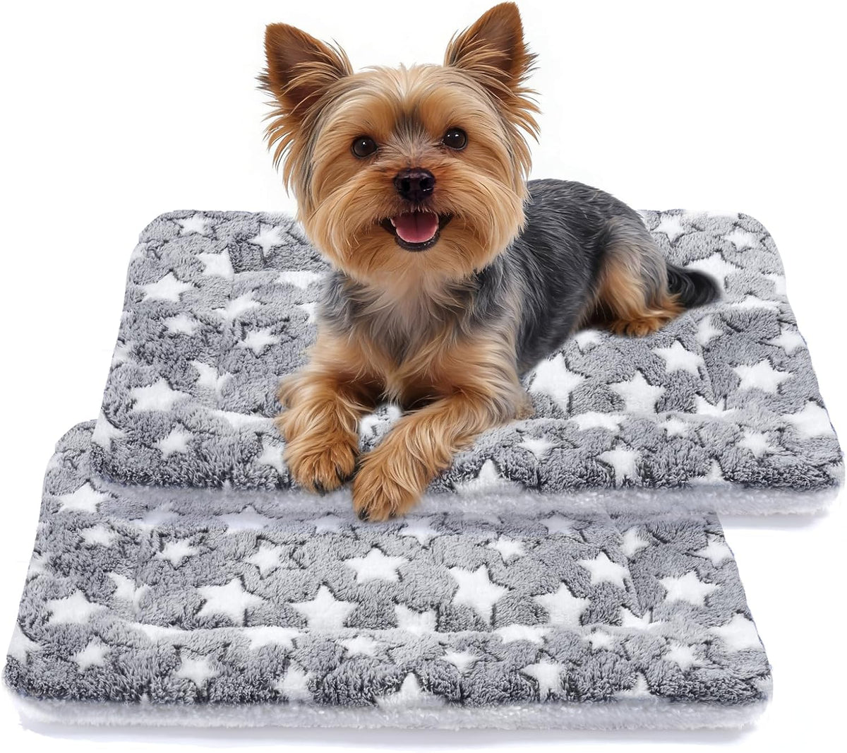 Mora Pets Cat Bed Ultra Soft Dog Crate Pad Star Print 14 x 17.5 inch - 24-Inch / pack - Grey/Grey