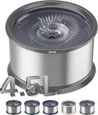 6.5L Stainless Steel Dog Water Bowl - Grey / 4.5L
