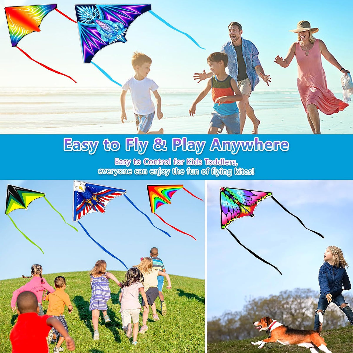 Tcvents mini finger launcher kites for kids with rubber band launchers in bright prints - view 6