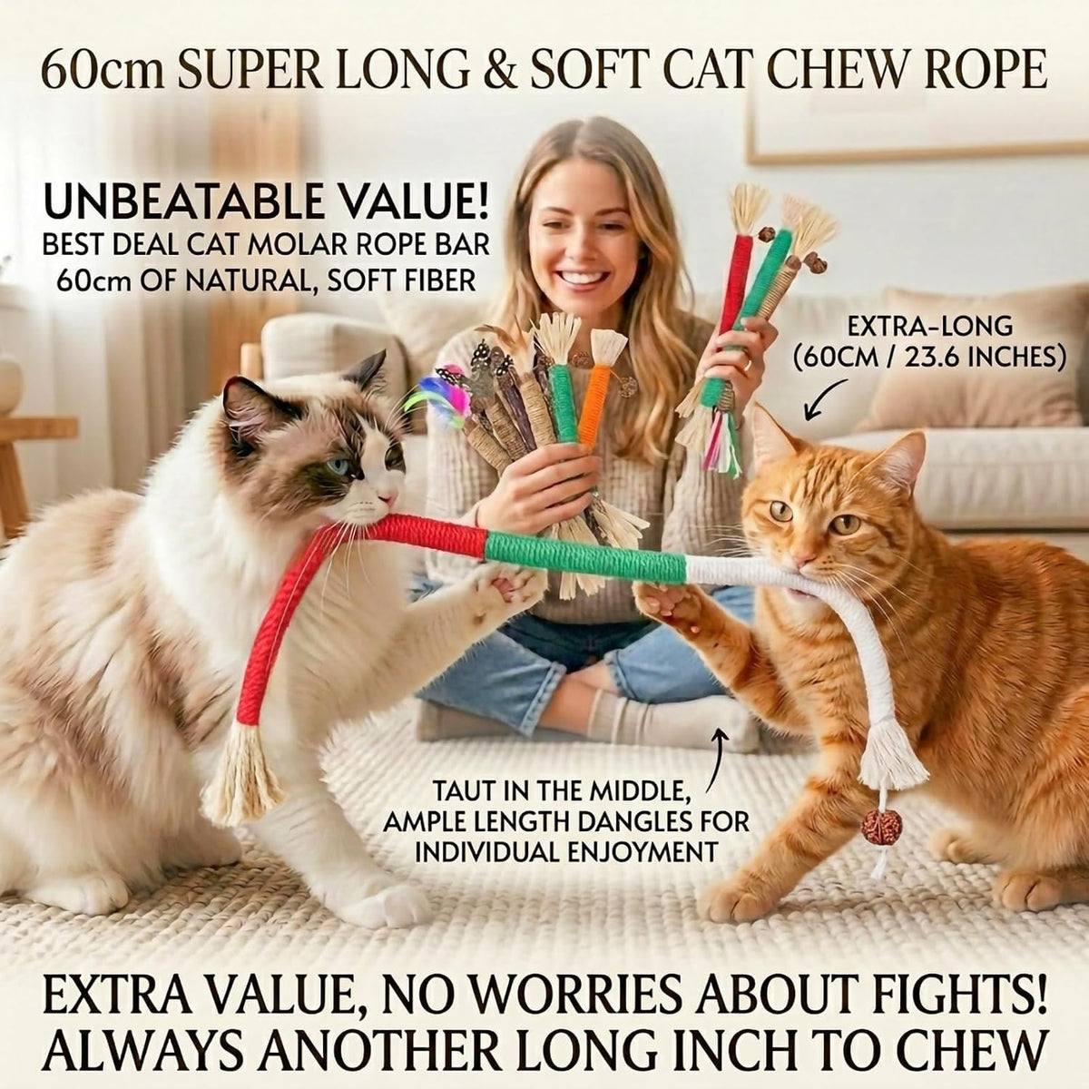 Cat Toys 12PCS Mix Catnip Chew Rope Silvervine Stick for Indoor Cat – Essentials for Cats - MIX-12PACK - image 4