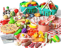 35Pcs Kids Kitchen Toy Accessories - Pink / 150Pcs
