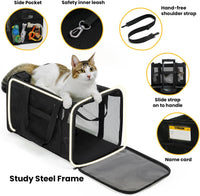 Conlun Cat Carrier Bag, Soft-Sided Pet Carriers for Dogs, M - 17.0"L x 11.0"W x 11.0"H / Black - image 4