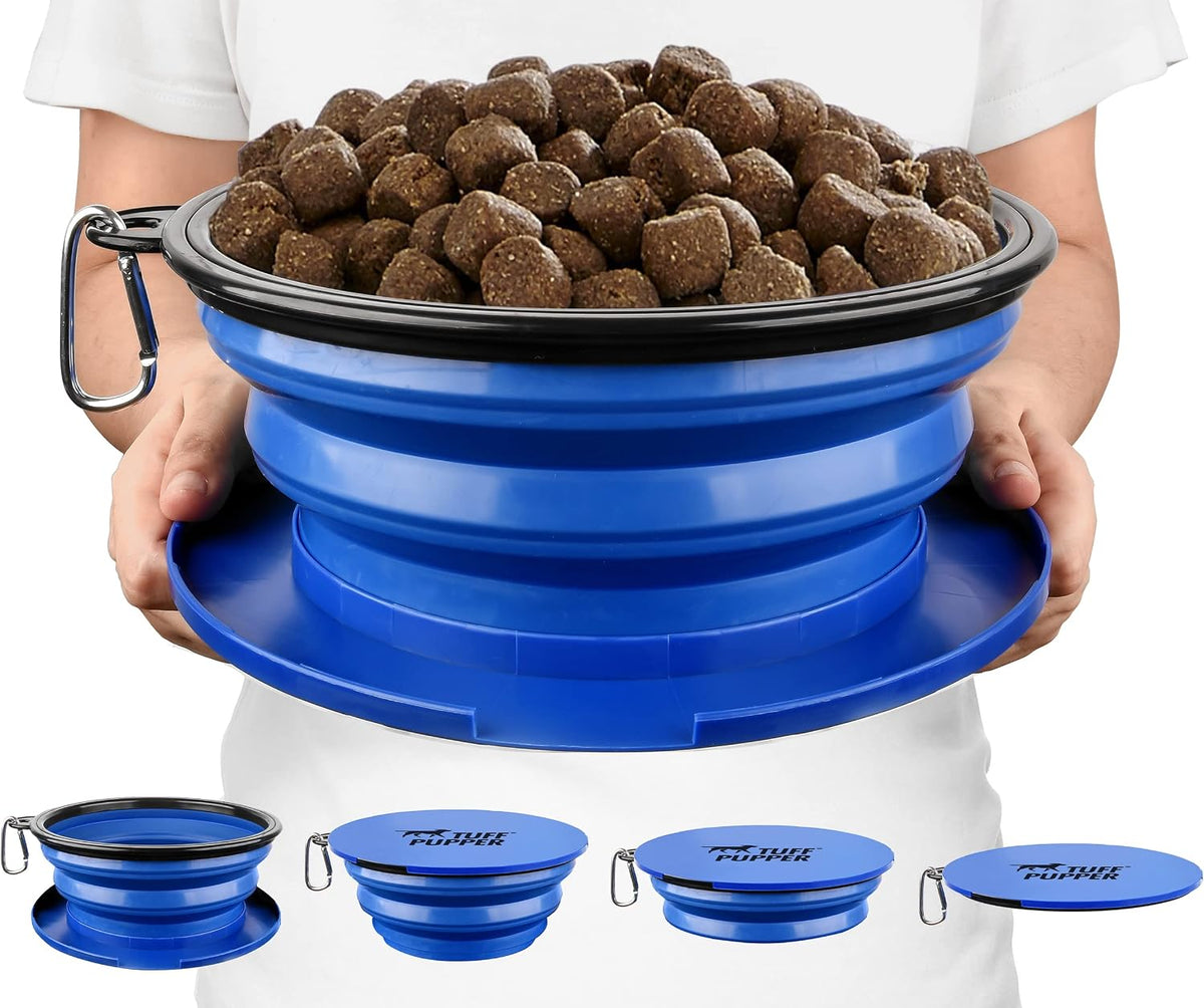 Tuff Pupper SuperBigSlurp Collapsible Dog Bowls - Nebulas Blue / XX-Large (100oz) - 1 Bowl
