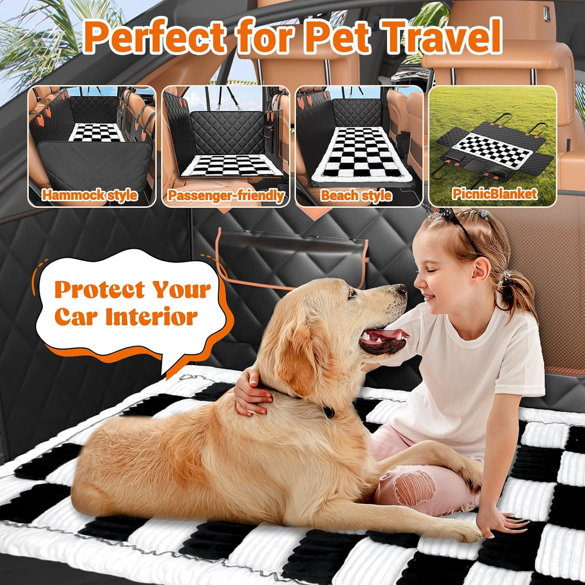 IJVAE Dog Seat Cover for Back Seat - White / For Car/SUV/Small Truck - image 4