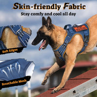 rabbitgoo Tactical Dog Harness for Large - Blue / L(Chest:22"-37",Neck:21.1"-30.3",Back:8.3") - image 4
