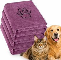 Chumia 4 Pcs Dog Towels for Drying - 30 x 50 Inch / Purple