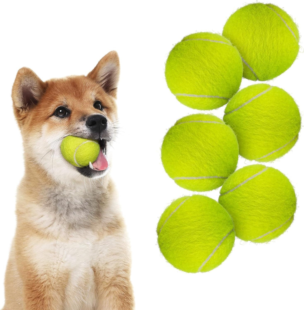 All for Paws Interactive Hyper Fetch Super Bounce Tennis Balls Dog Toy - Ball*6(2 inch)