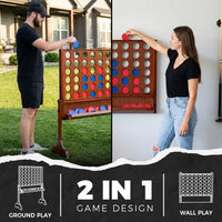 SPORT BEATS giant wooden 4 in a row connect game with catch tray and plastic coins - view 5