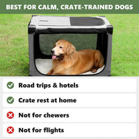 Deekuiwi grey collapsible soft dog crate, 24 x 17 x 17 inch, with 4 zip doors - view 4