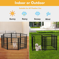 Dog Playpen 48 inch 8 Panels Total 17.7 Ft Dog Fence Outdoor - 32''(H)-4panels-8.9ft(L) - image 3