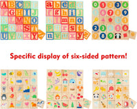 ABC Wooden Building Blocks for Toddlers 1-3 Large - 26 abc blocks - image 4
