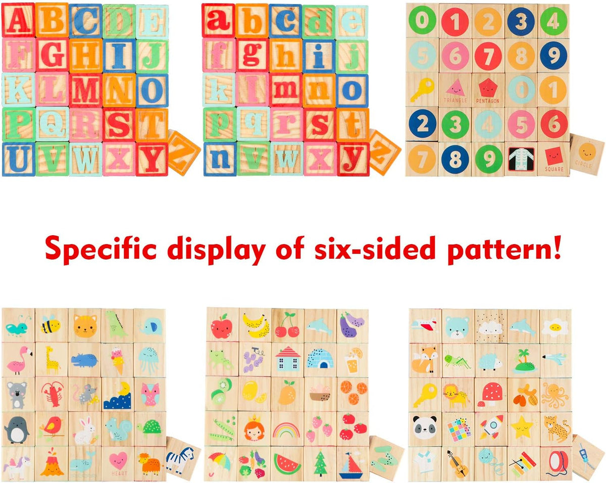 ABC Wooden Building Blocks for Toddlers 1-3 Large - 26 abc blocks - image 4