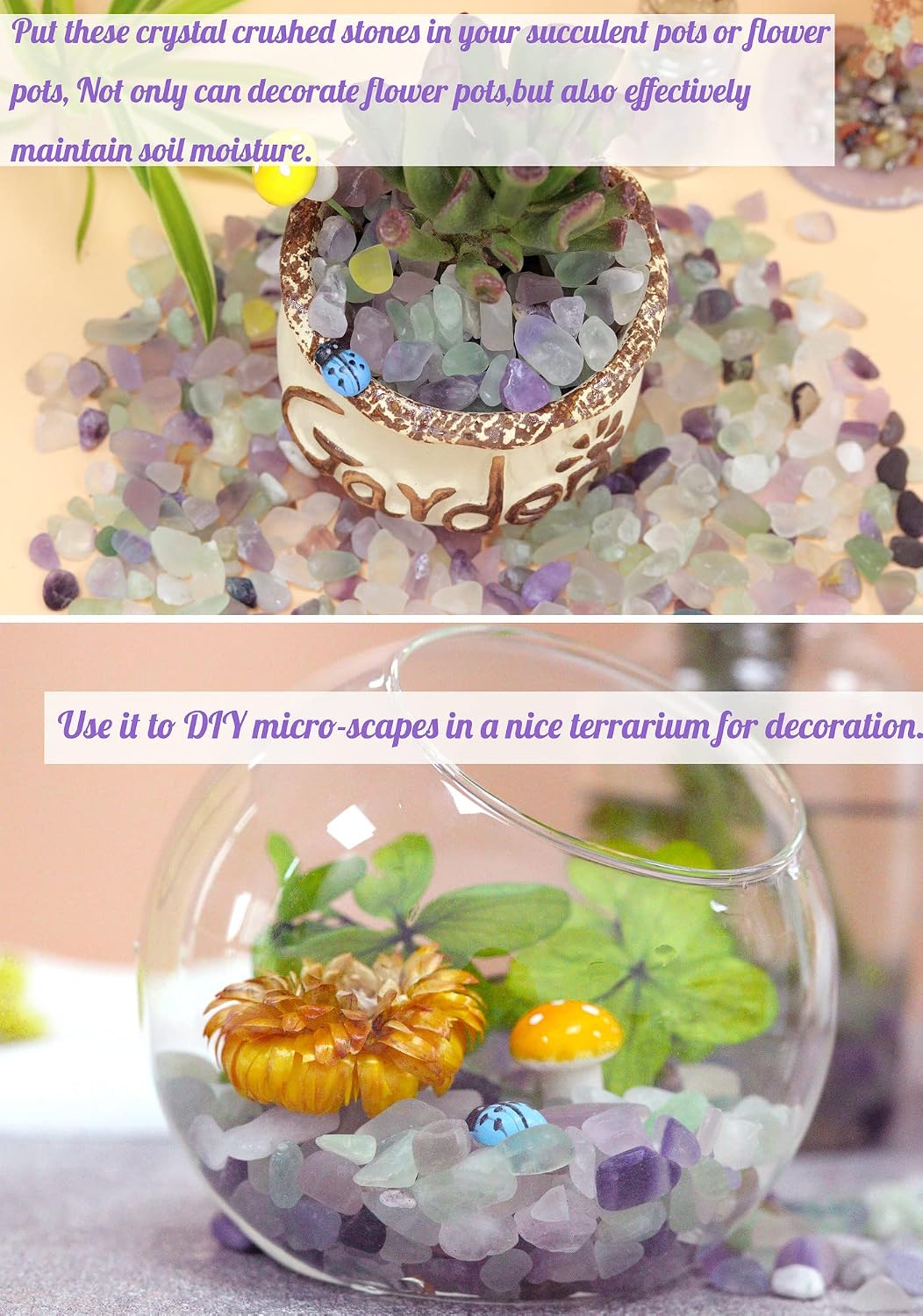 Fluorite Aquarium Gravel Rocks Natural Tumbled Healing Crystal Chips - 1-fluorite / 1 Pound - image 4