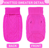 Puppishy knit turtleneck sweater for small dogs with heart and twist pattern - view 3