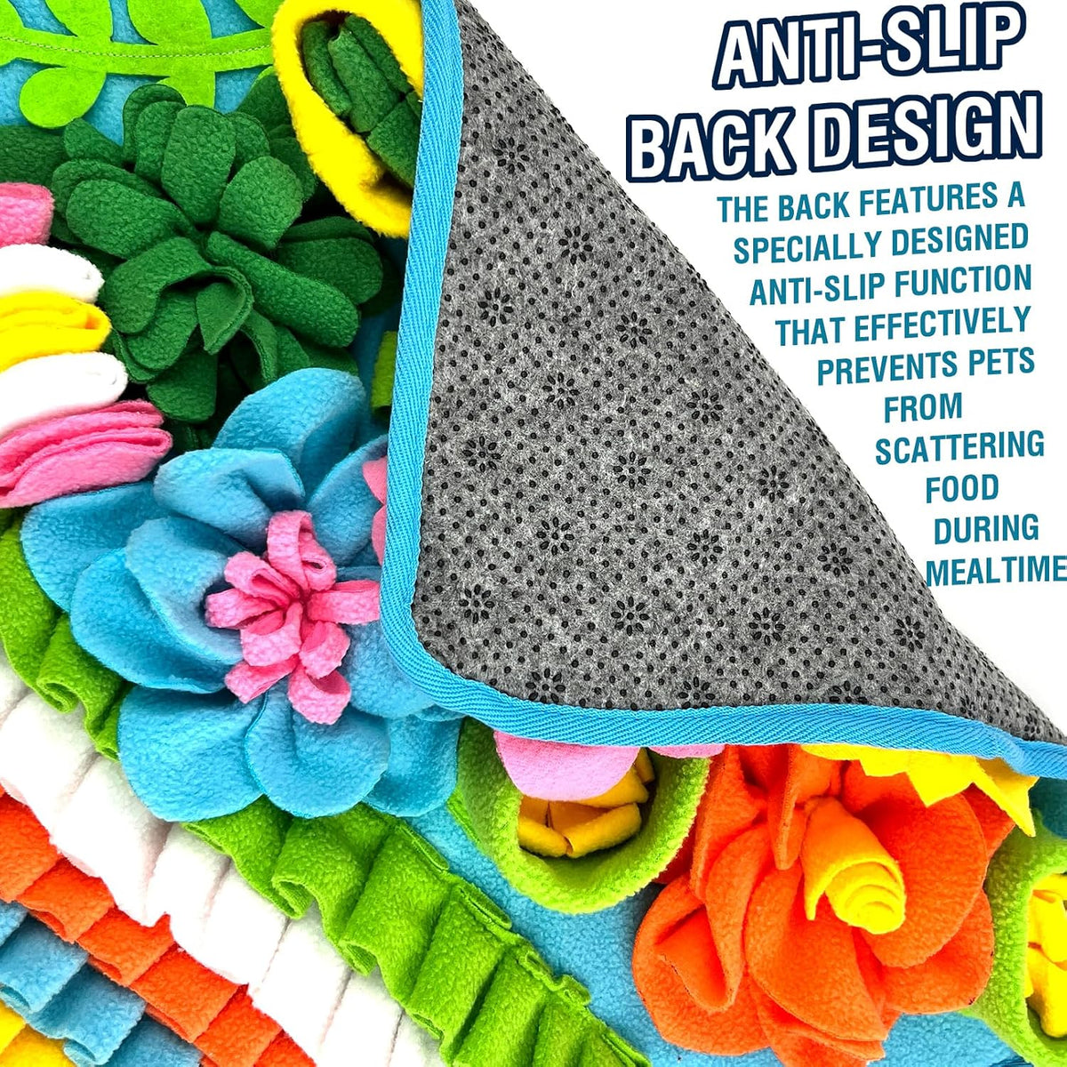 Snuffle Mat for Dogs, Sniff Mat for Cats Puppies Rabbits - Light Blue - image 3