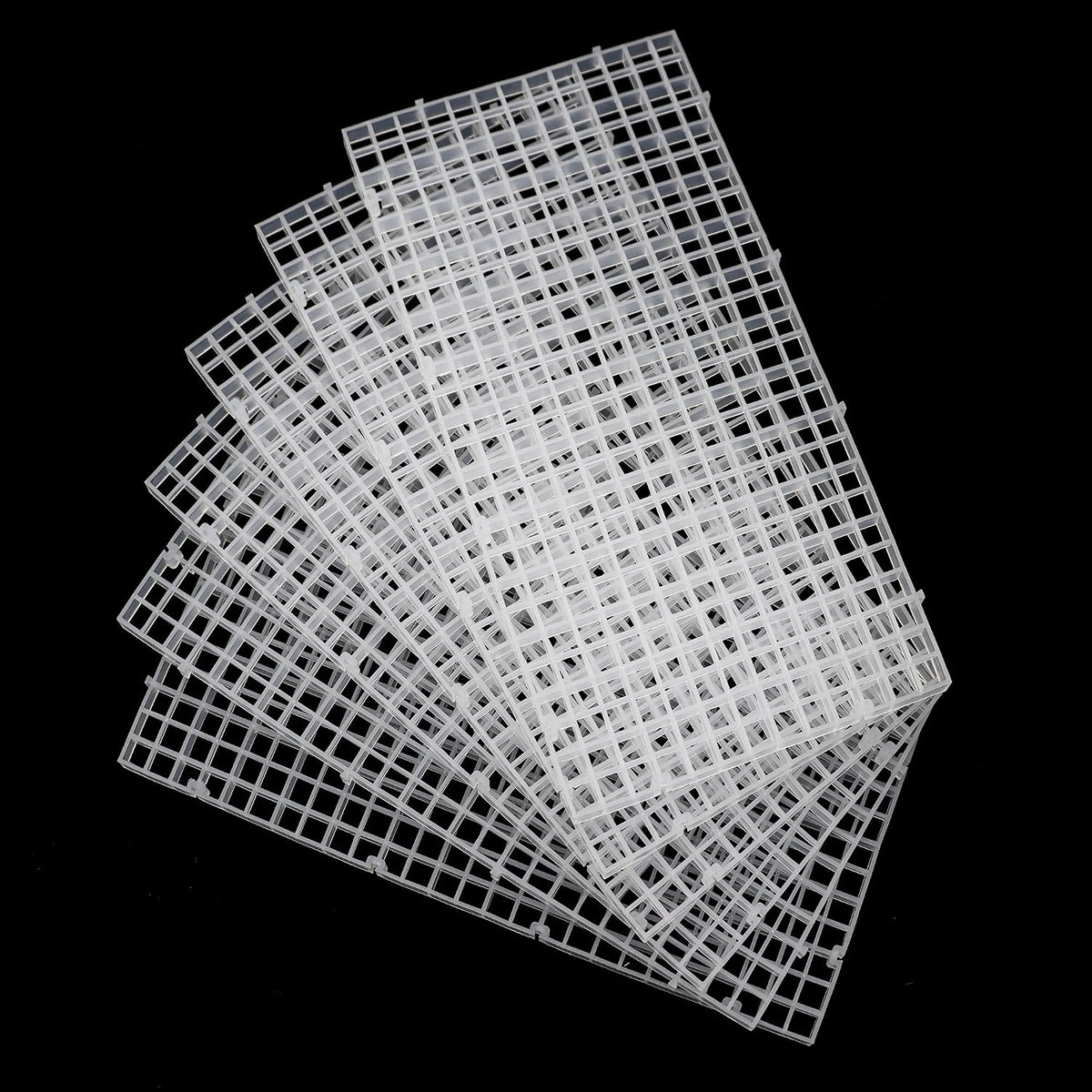 Aquarium Fish Tank Divider Plastic Egg Crate Filter Bottom Tray - S 6pcs