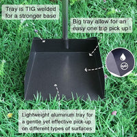 TNELTUEB Extra Large Pooper Scooper, Pet Poop Tray and Rake with Adjustable Long Handle, Pet Waste Removal Heavy Duty Dog Pooper Scooper Great for Large Dog Grass Street Gravel