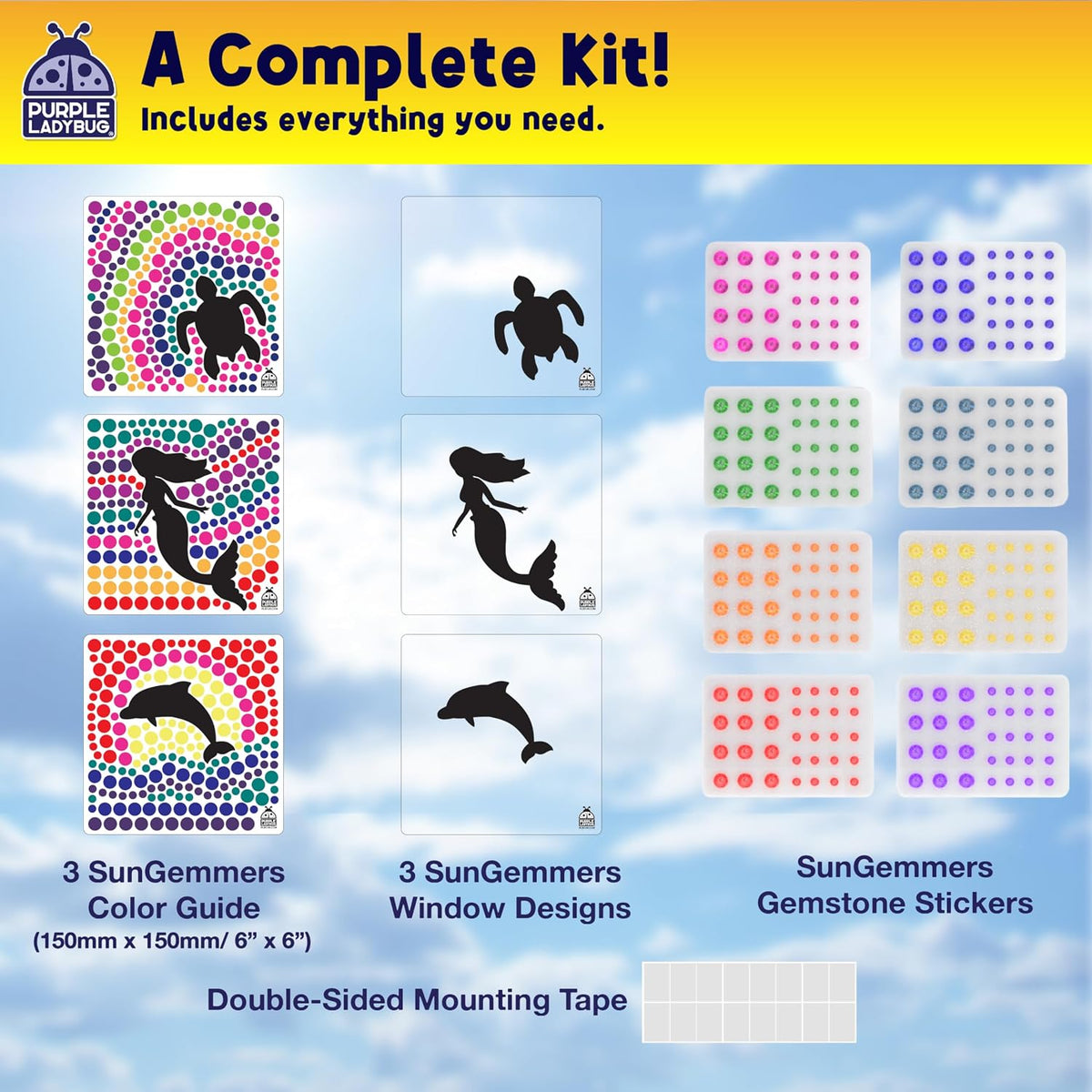 SunGemmers Suncatcher Kit for Kids - Mermaid, Dolphin, & Turtle - image 4