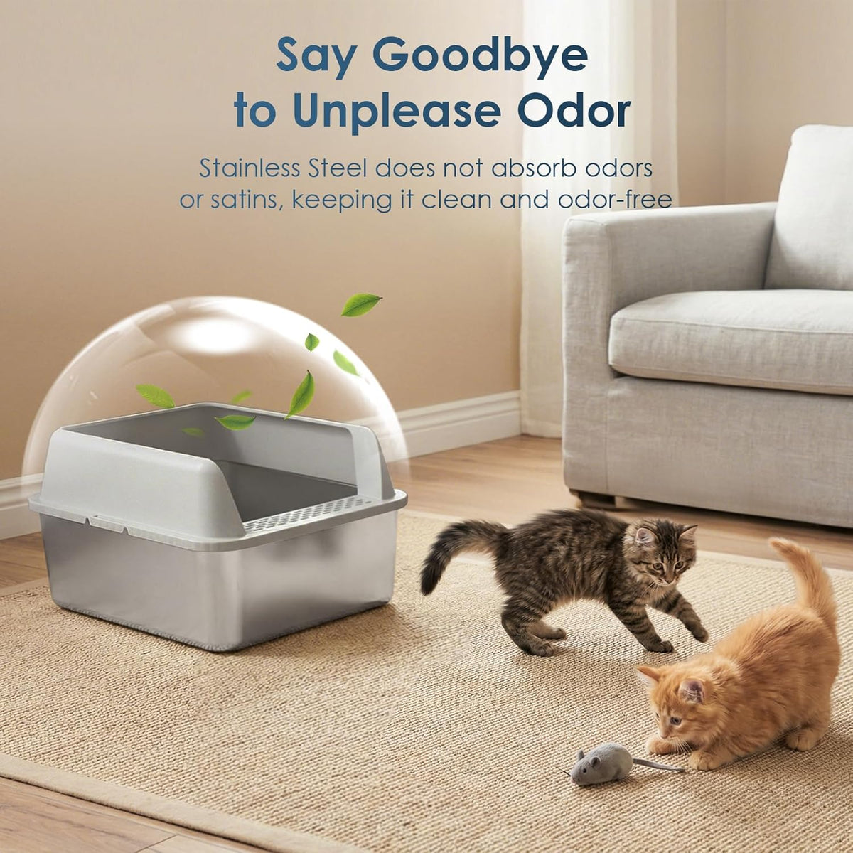 Suzzipaws Stainless Steel Cat Litter Box with Lid for Kittens & Small - 6" Deep / 1.0 - image 4