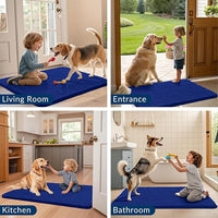 Smiry Dog Door Mat for Muddy Paws 30x20, Absorbs Moisture and Dirt Doormat, Non-Slip Washable Quick Dry Chenille Front Door Mat Indoor Entrance, Entryway Carpet for Inside Floor, Royal Blue