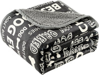 Waterproof Dog Blankets for Large Dogs 50"x60" Dark Grey – Essentials for Dogs - Letters / 50"x60"