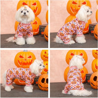 CuteBone Small Dogs Outfit Soft Puppy Onesies Pjs Christmas Dog - Candy Pumpkin / X-Small - image 2