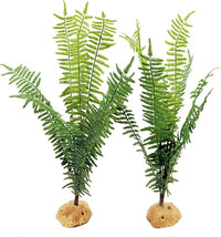 JIHAQUA Fake Fern Plants, Reptile Plastic Terrarium Decor, Reptiles Amphibians Tank Accessories for Crested Gecko Leopard Lizard Chameleon