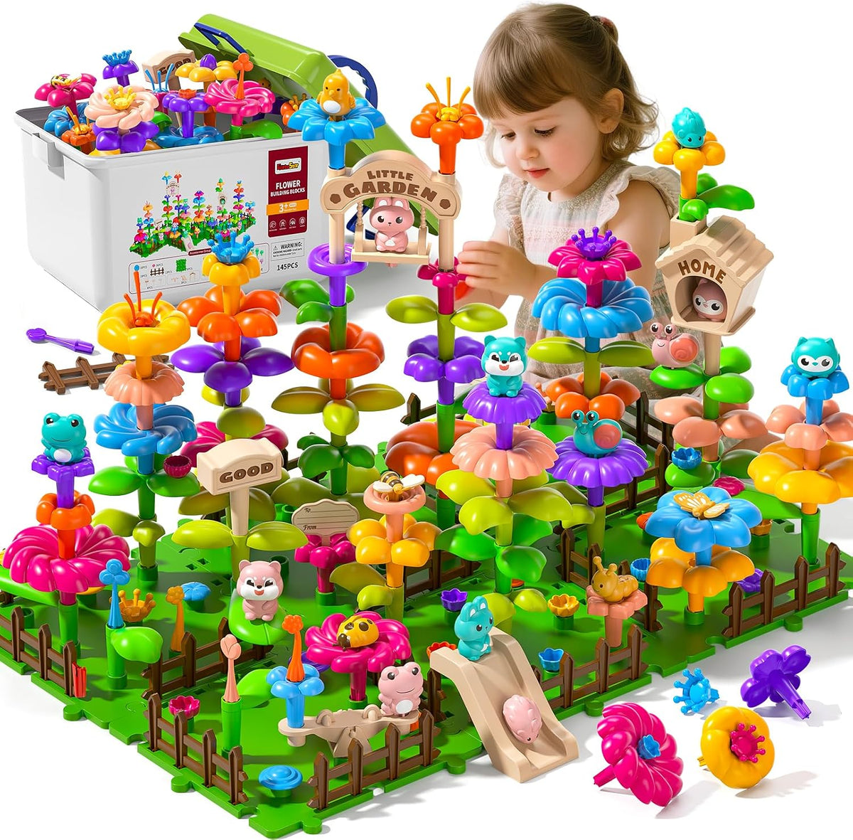 Garbo Star Girl Toys for 3 4 5 6 Year Old Girls Birthday Gift - 145PCS
